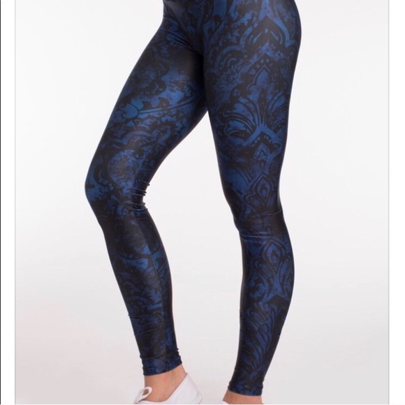 Goldsheep Pants - Goldsheep blue damask long leggings S